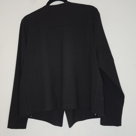 NWT Calvin Klein Black waffle open front blazer.  Size Large - Picture 1 of 14